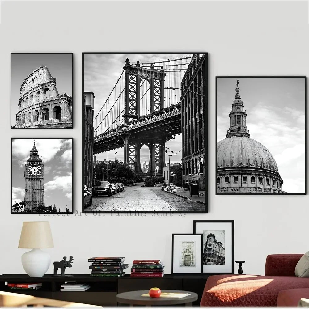 ROMA WANDDEKORATION ARCHITEKTUR SCHWARZ WEISS POSTER