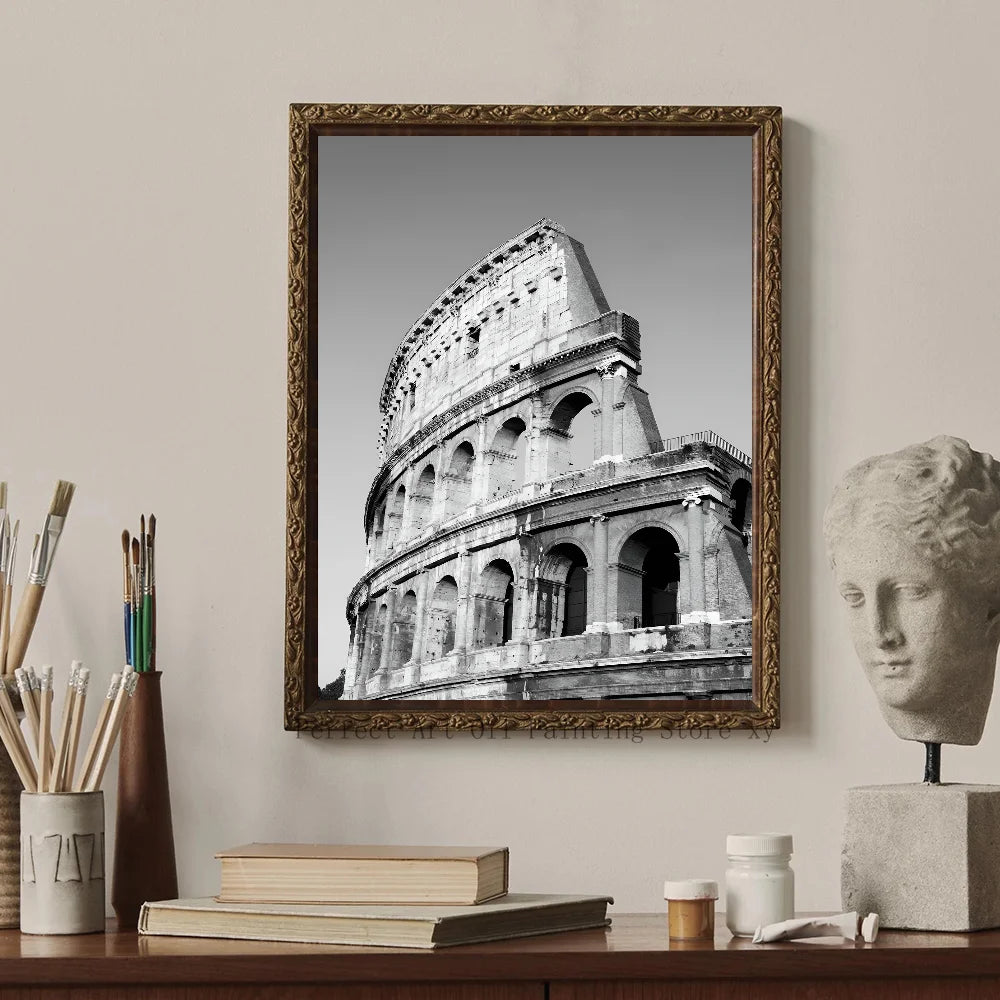 ROMA WANDDEKORATION ARCHITEKTUR SCHWARZ WEISS POSTER