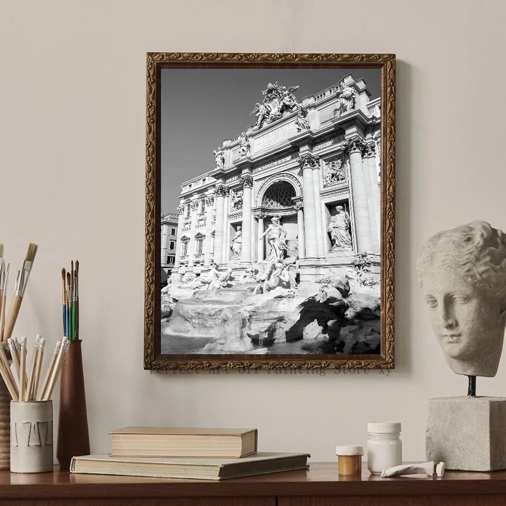 ROMA WANDDEKORATION ARCHITEKTUR SCHWARZ WEISS POSTER