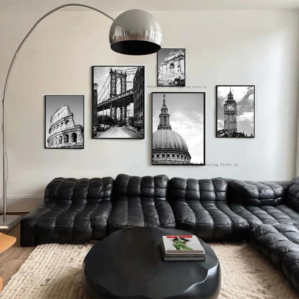 ROMA WANDDEKORATION ARCHITEKTUR SCHWARZ WEISS POSTER