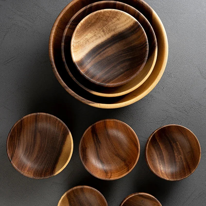 HOLZSCHÜSSEL SET – RUNDE SCHALEN FÜR SALAT, SNACKS & DEKO