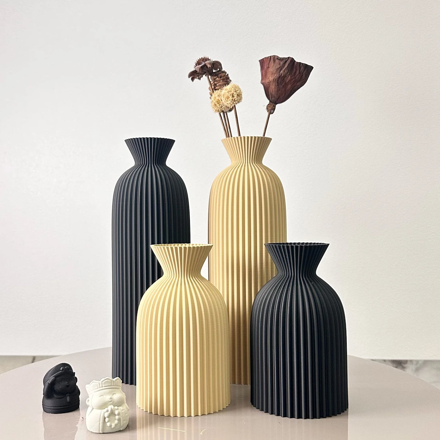 MODERNE VASEN SET – DEKOVASEN IN OFF-WHITE, GRÜN, SCHWARZ & MEHR