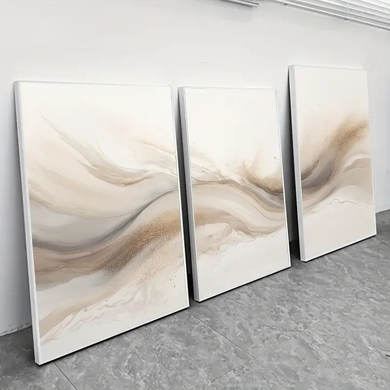 ALVARA WANDDEKORATION – MINIMALISTISCHES CANVA SET IN BEIGE