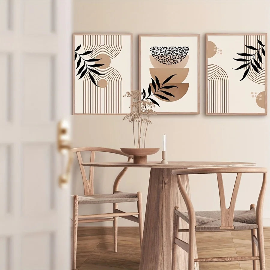 LEVINA WANDDEKORATION – BOHO LEINWAND SET MIT MID CENTURY ELEGANZ