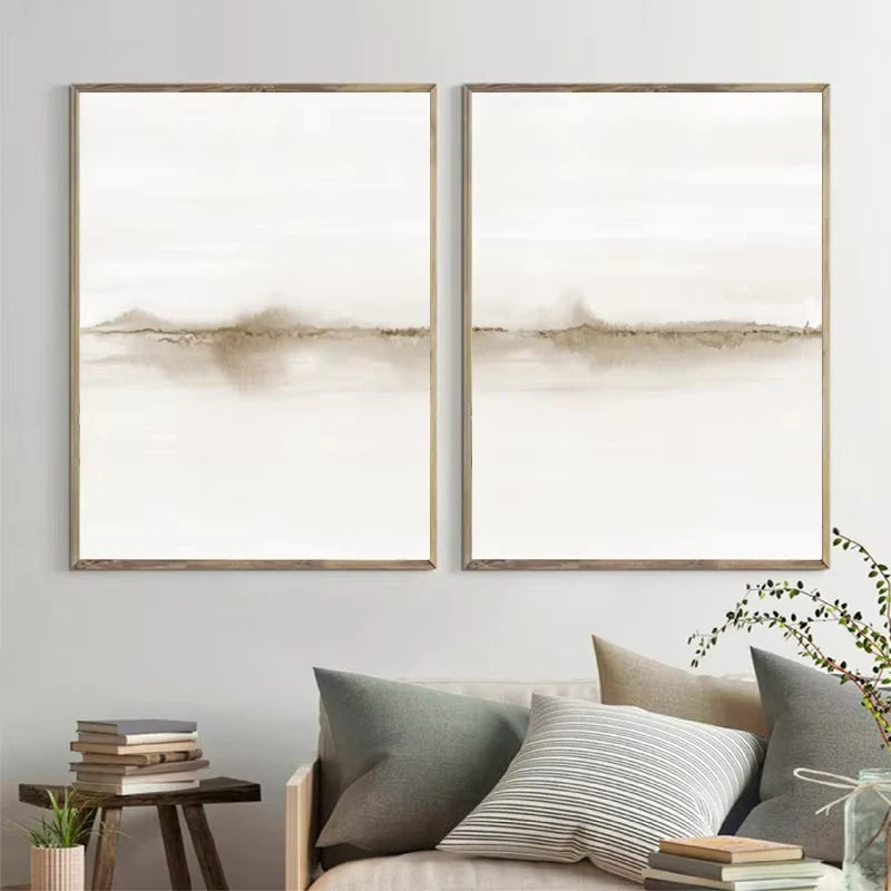 ELENIA WANDDEKORATION – NATUR LEINWAND IN BEIGE & HELLEN TÖNEN