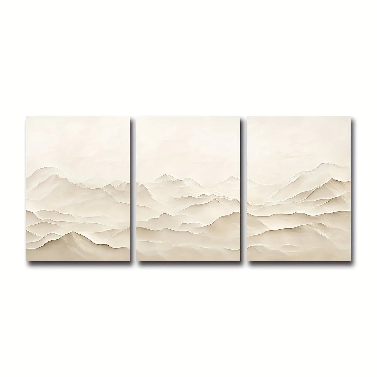 VALENCIA WANDDEKORATION – 3ER CANVA SET BERGLANDSCHAFT BEIGE