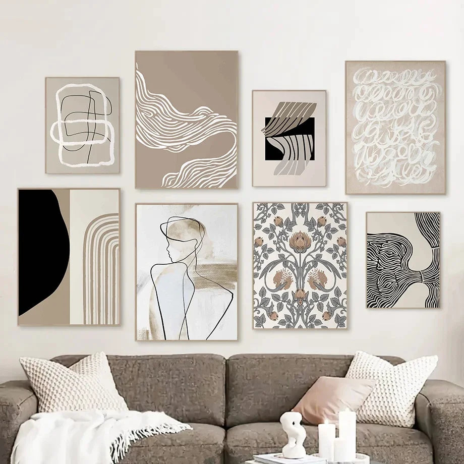 SELENE WANDDEKORATION – MODERNES LEINWAND-SET MIT ELEGANZ