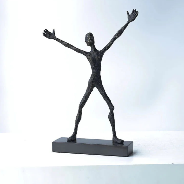 ABSTRAKTE FIGUREN SKULPTUR – MODERNE KUNSTFIGUR AUF SOCKEL