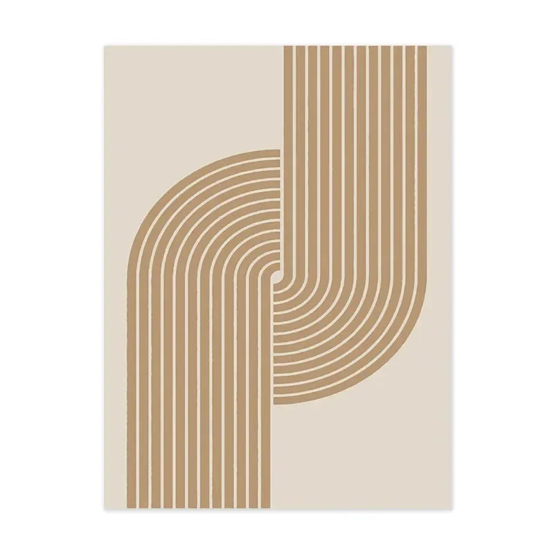 LYRA WANDDEKORATION – GEOMETRISCHE LEINWAND IN BEIGE-BRAUN