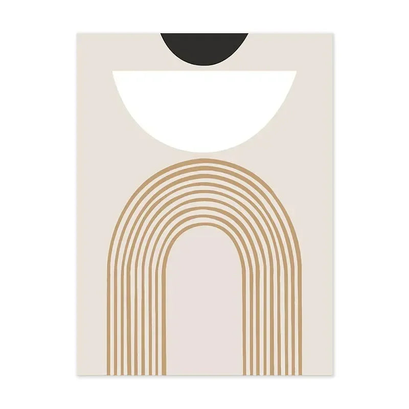 LYRA WANDDEKORATION – GEOMETRISCHE LEINWAND IN BEIGE-BRAUN