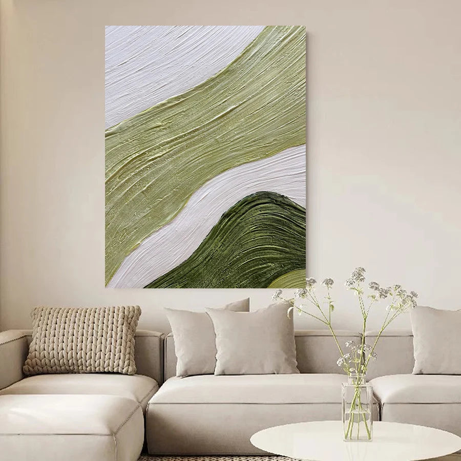 MALVA WANDDEKORATION – STRUKTUR CANVA MIT WELLE IN BEIGE WEISS