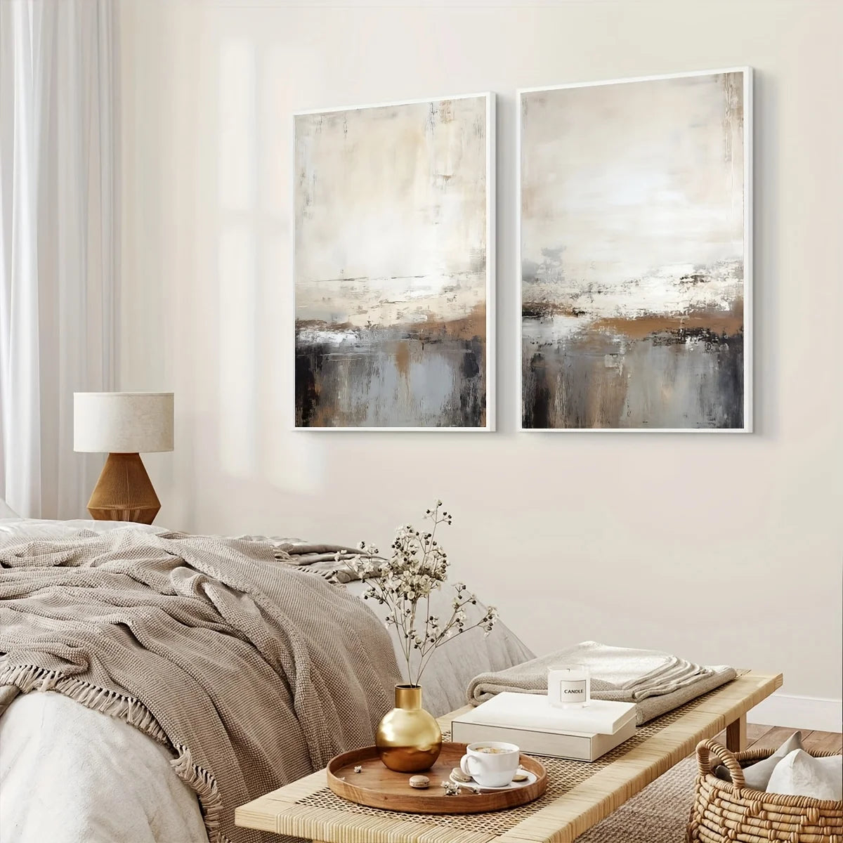 ELORIA LANDSCAPE GEMÄLDE SET – MODERNE NEUTRALE WANDDEKO