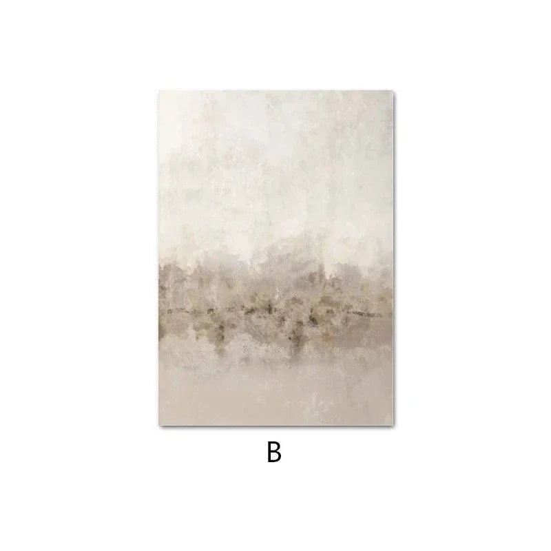 NOVA WANDDEKORATION – MINIMALISTISCHE LEINWAND IN BEIGE-TÖNEN