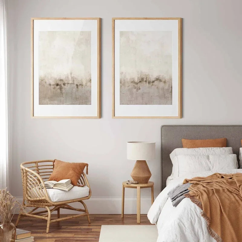 NOVA WANDDEKORATION – MINIMALISTISCHE LEINWAND IN BEIGE-TÖNEN