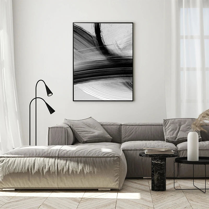 ZARINA WANDDEKORATION – MODERNES LEINWAND SET IN SCHWARZ & WEISS