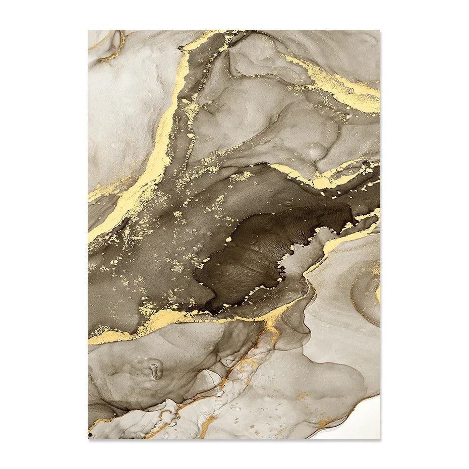 MIRELLA WANDDEKORATION – LEINWAND SET MIT MARMOR & GOLD ELEGANZ