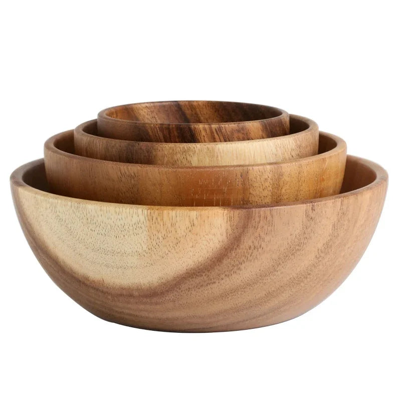 HOLZSCHÜSSEL SET – RUNDE SCHALEN FÜR SALAT, SNACKS & DEKO