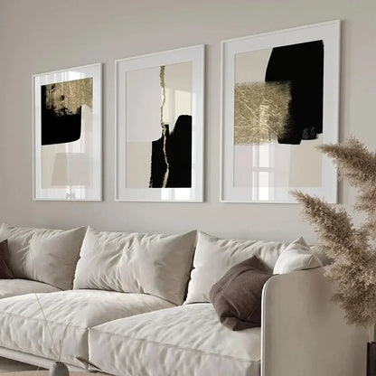 LYON WANDDEKORATION – MODERNES LEINWAND SET SCHWARZ & BEIGE