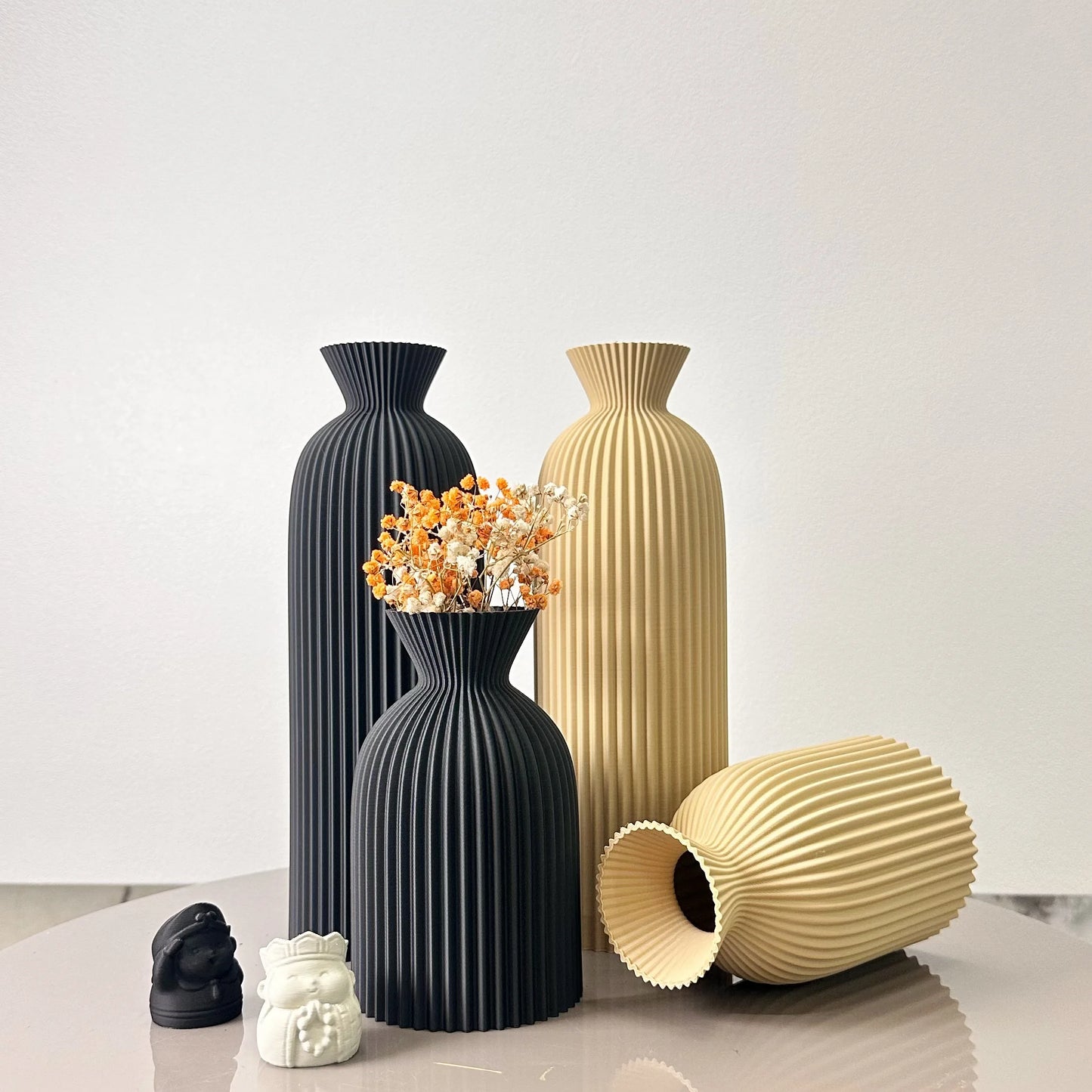 MODERNE VASEN SET – DEKOVASEN IN OFF-WHITE, GRÜN, SCHWARZ & MEHR