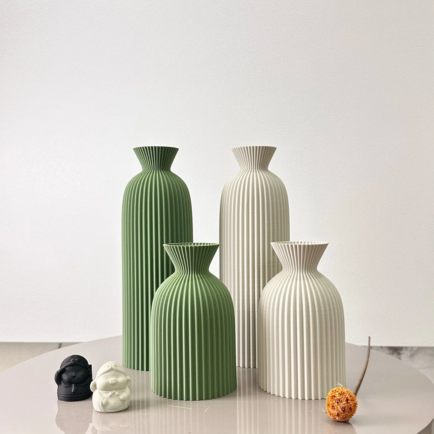 MODERNE VASEN SET – DEKOVASEN IN OFF-WHITE, GRÜN, SCHWARZ & MEHR