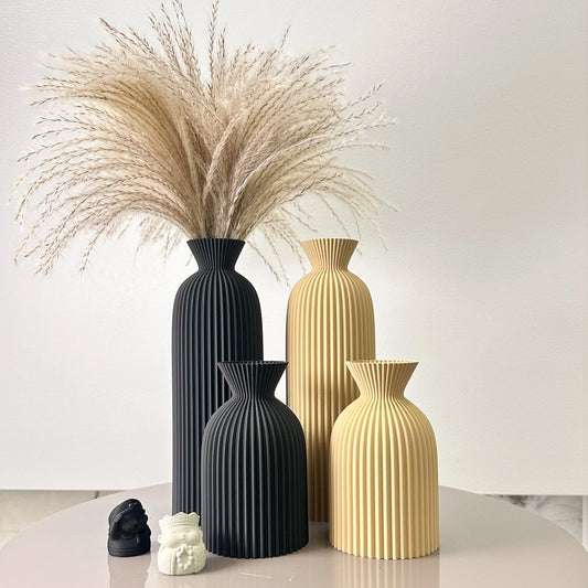 MODERNE VASEN SET – DEKOVASEN IN OFF-WHITE, GRÜN, SCHWARZ & MEHR