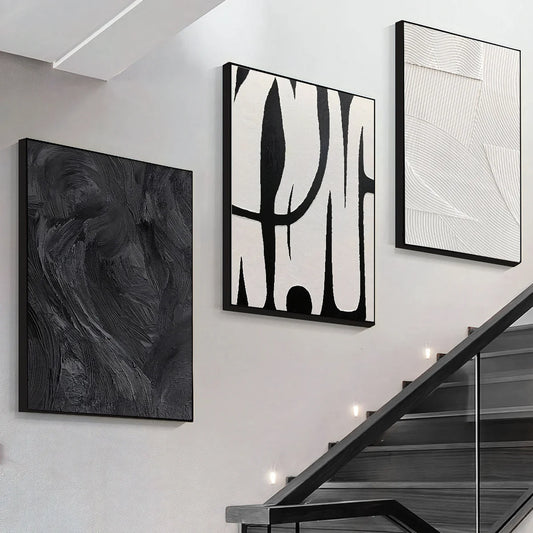 ISOLA WANDDEKORATION – ABSTRAKTE LEINWAND IN SCHWARZ-WEISS