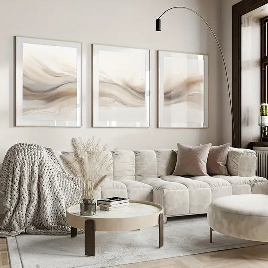 ALVARA WANDDEKORATION – MINIMALISTISCHES CANVA SET IN BEIGE