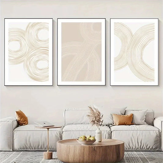 NOELLE LEINWAND – MINIMALISTISCHES WANDDEKO-SET IN BEIGE