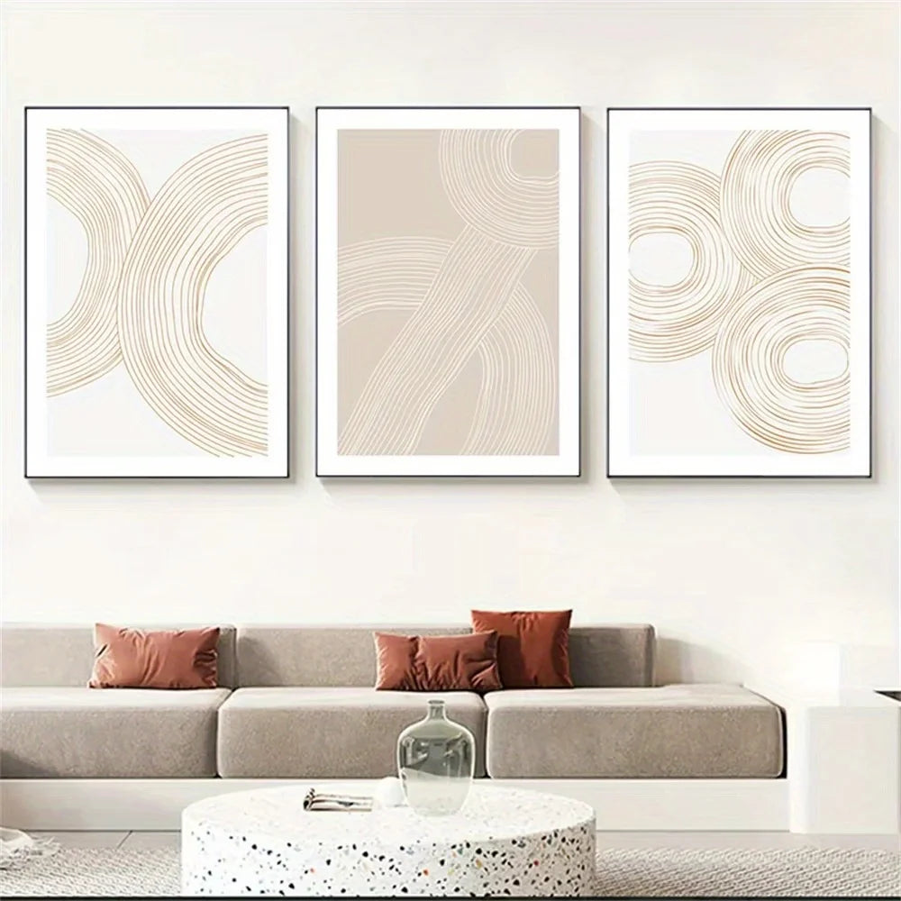 NOELLE LEINWAND – MINIMALISTISCHES WANDDEKO-SET IN BEIGE