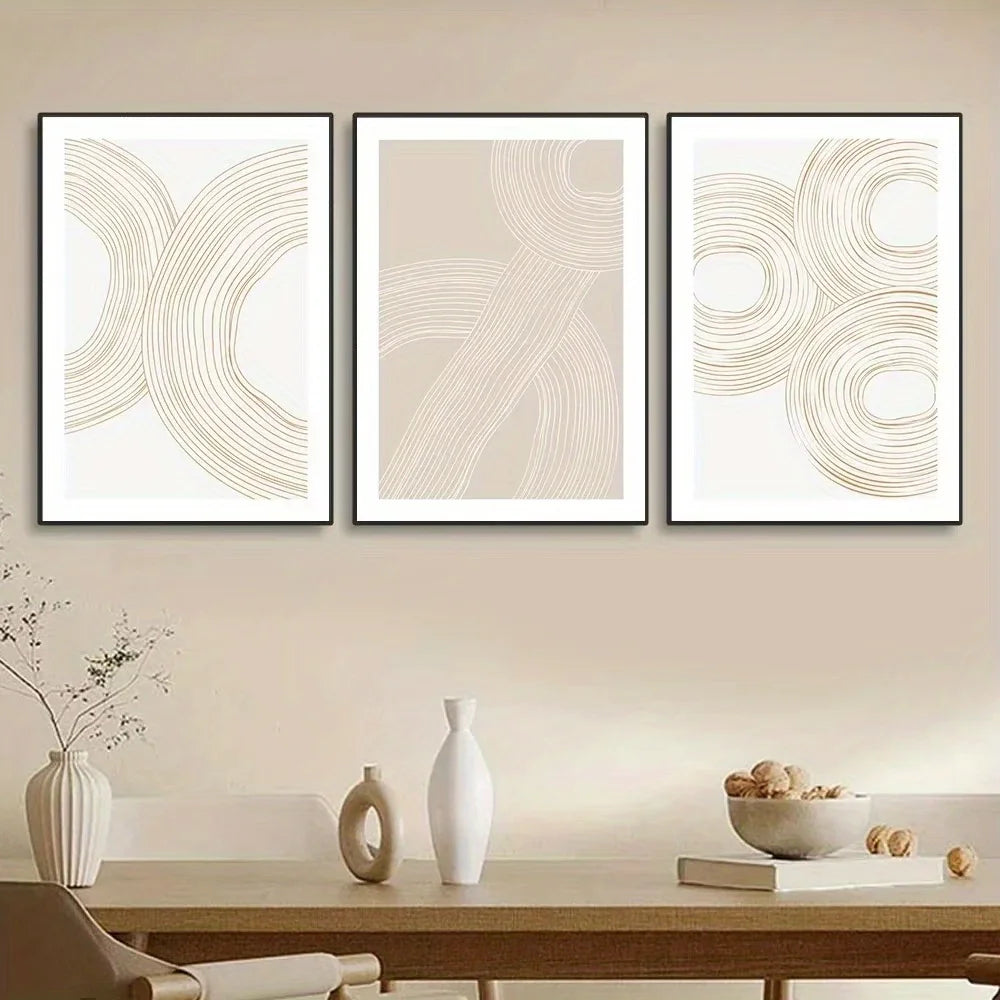 NOELLE LEINWAND – MINIMALISTISCHES WANDDEKO-SET IN BEIGE