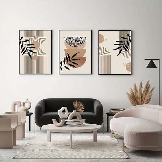 LEVINA WANDDEKORATION – BOHO LEINWAND SET MIT MID CENTURY ELEGANZ