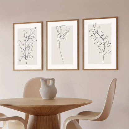 AVENIR WANDDEKORATION – LEINWAND SET LINE ART BEIGE WEISS