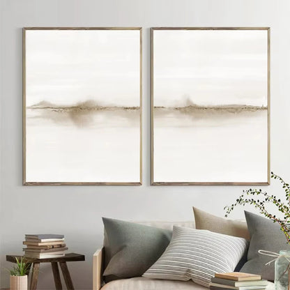 ELENIA WANDDEKORATION – NATUR LEINWAND IN BEIGE & HELLEN TÖNEN