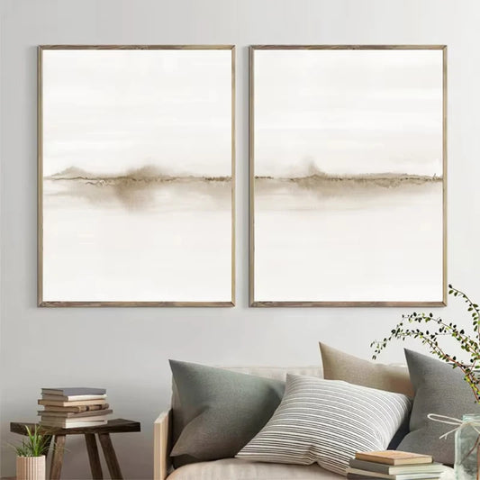 ELENIA WANDDEKORATION – NATUR LEINWAND IN BEIGE & HELLEN TÖNEN