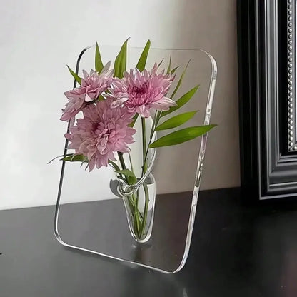 TRANSPARENTE ACRYL VASE – MODERNE KLARE VASE IN RAHMENOPTIK