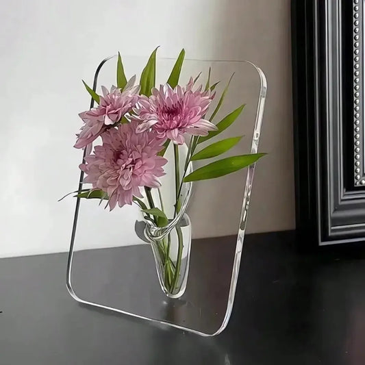 TRANSPARENTE ACRYL VASE – MODERNE KLARE VASE IN RAHMENOPTIK