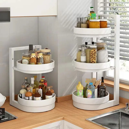 SPICE RACK ZWEILAGIG DREHBAR – KÜCHENORGANIZER IN SCHWARZ & WEISS