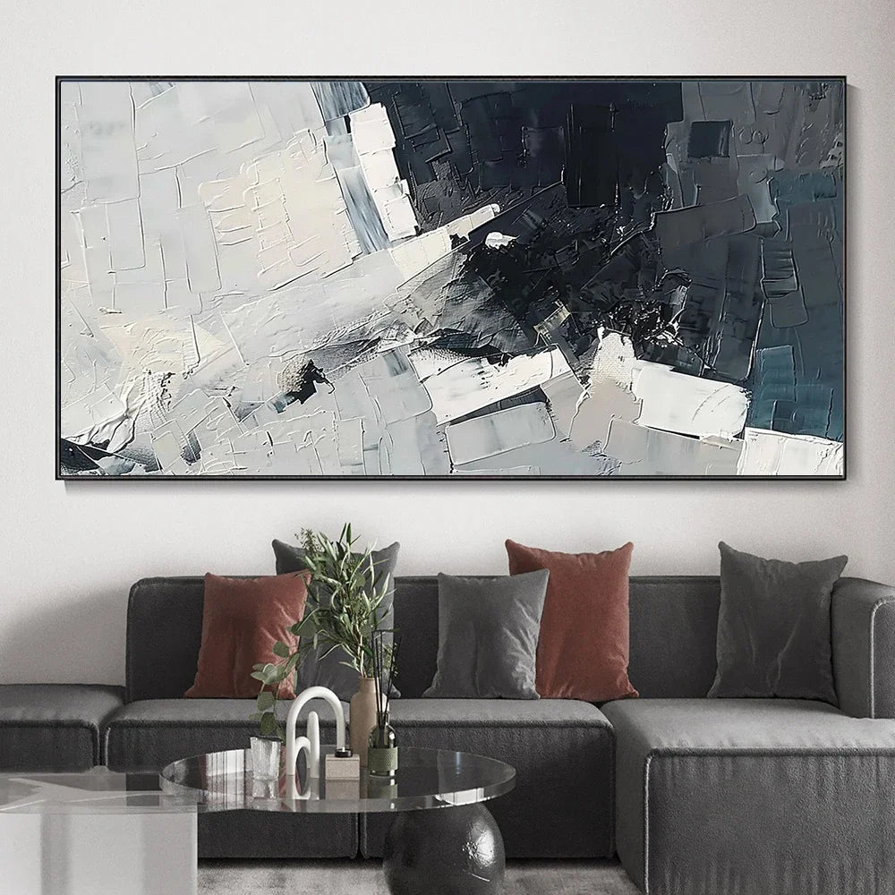 ORION WANDDEKORATION – ABSTRAKTE LEINWAND IN BLAU-GRAU
