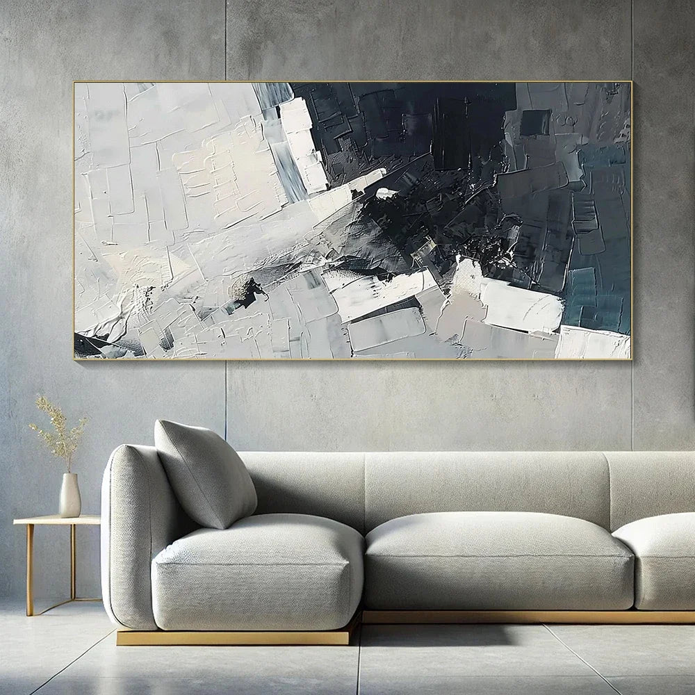 ORION WANDDEKORATION – ABSTRAKTE LEINWAND IN BLAU-GRAU