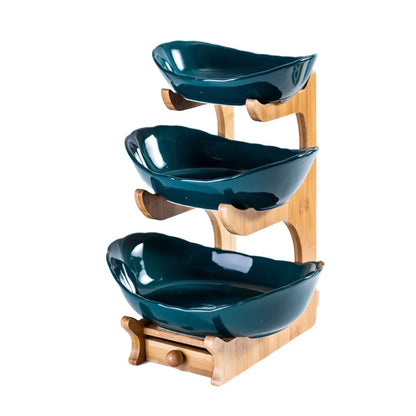 ETAGERE AUS BAMBUS & KUNSTSTOFF – 1/2/3-STÖCKIG OBST- & SERVIERSTÄNDER