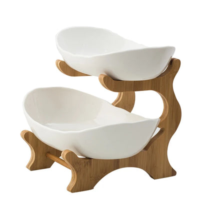 ETAGERE AUS BAMBUS & KUNSTSTOFF – 1/2/3-STÖCKIG OBST- & SERVIERSTÄNDER