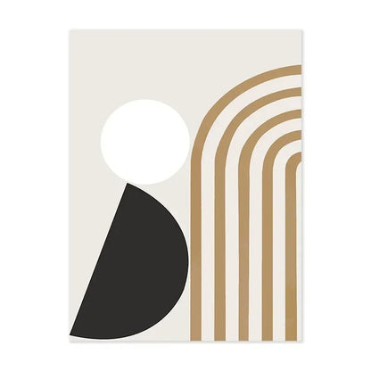LYRA WANDDEKORATION – GEOMETRISCHE LEINWAND IN BEIGE-BRAUN