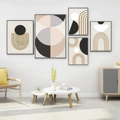 LYRA WANDDEKORATION – GEOMETRISCHE LEINWAND IN BEIGE-BRAUN