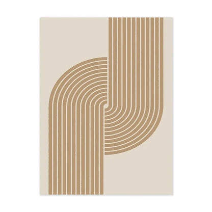 LYRA WANDDEKORATION – GEOMETRISCHE LEINWAND IN BEIGE-BRAUN