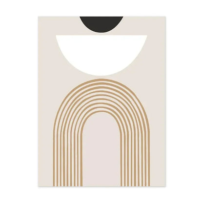 LYRA WANDDEKORATION – GEOMETRISCHE LEINWAND IN BEIGE-BRAUN
