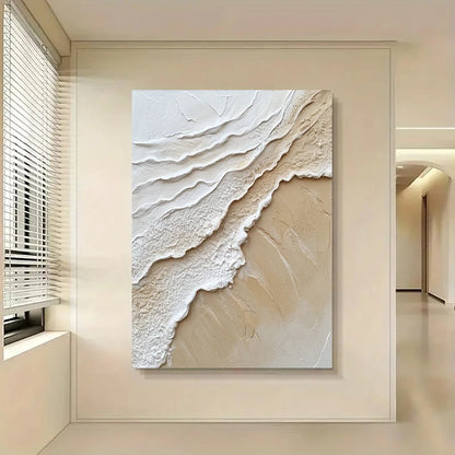 MALVA WANDDEKORATION – STRUKTUR CANVA MIT WELLE IN BEIGE WEISS