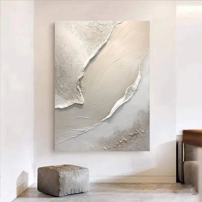MALVA WANDDEKORATION – STRUKTUR CANVA MIT WELLE IN BEIGE WEISS