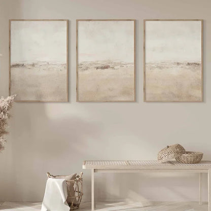 NOVA WANDDEKORATION – MINIMALISTISCHE LEINWAND IN BEIGE-TÖNEN
