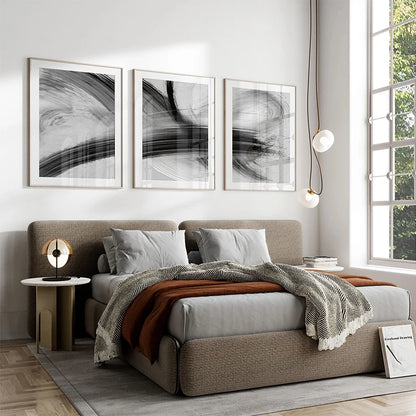 ZARINA WANDDEKORATION – MODERNES LEINWAND SET IN SCHWARZ & WEISS