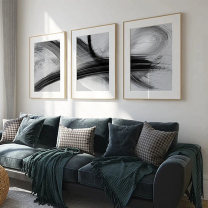 ZARINA WANDDEKORATION – MODERNES LEINWAND SET IN SCHWARZ & WEISS
